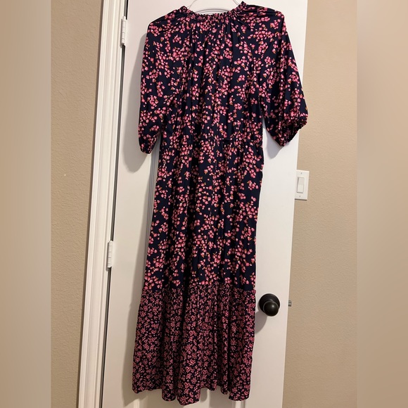 Draper James Martina Popover Dress in Navy Cherry Blossom Size M - Picture 6 of 11